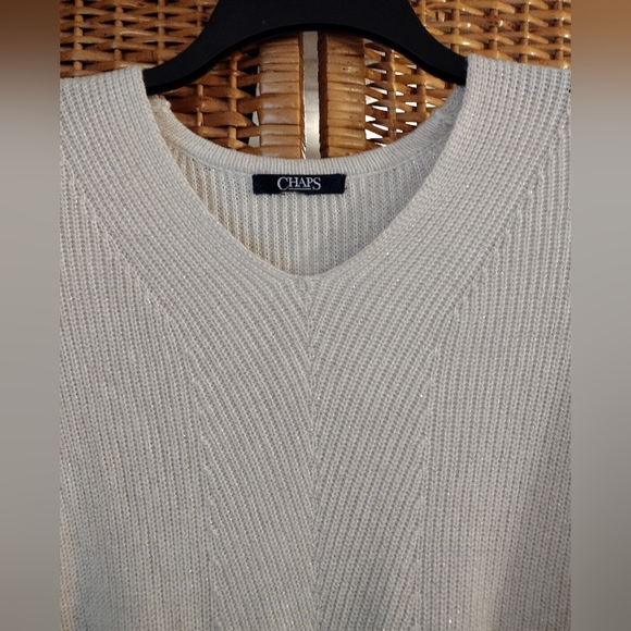 Chaps women's off white sweater - Picture 2 of 4